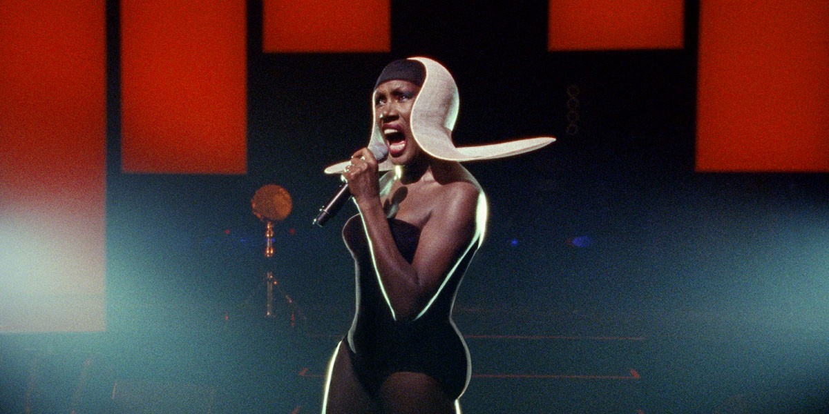 In the documentary Grace Jones: Bloodlight and Bami, director Sophie Fiennes showcases the artist onstage, where she struts and conquers her domain like a 20-year-old glitter-clad warrior.