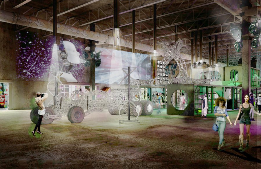 A rendering of Meow Wolf Las Vegas@AREA15.