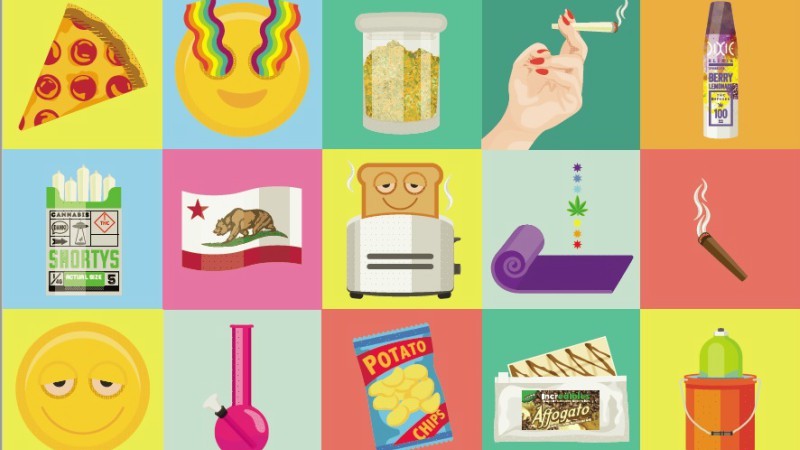 An assortment of Kushmojis developed by Cannabrand.