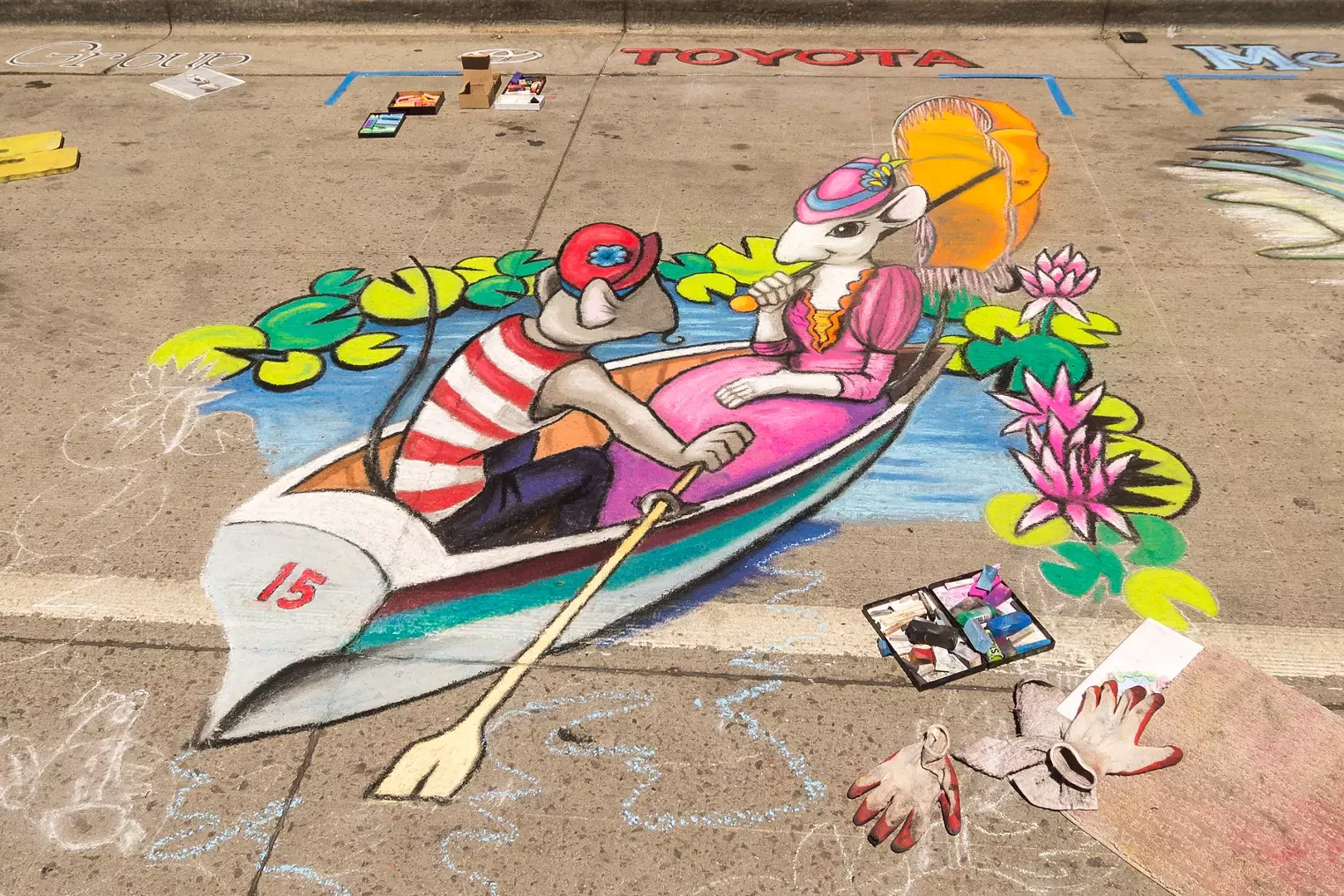 People Flood Larimer Square for the Denver Chalk Art Festival Denver