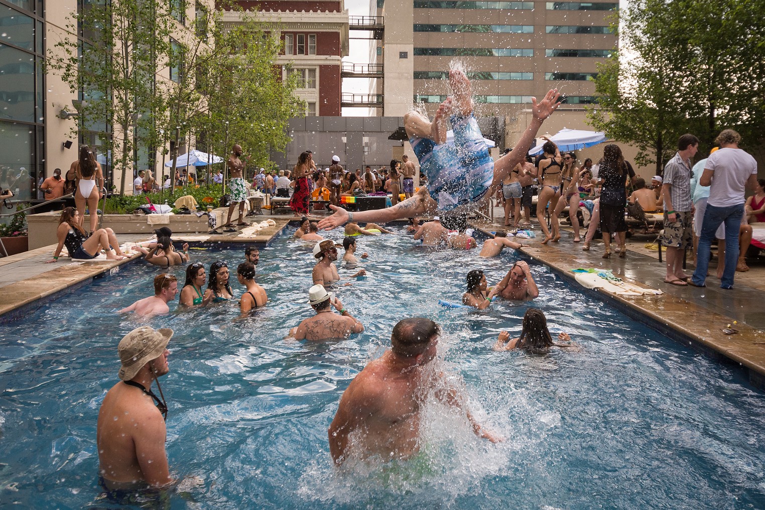 Sexy People Splashing Around At The Adult Swim Pool Party Denver