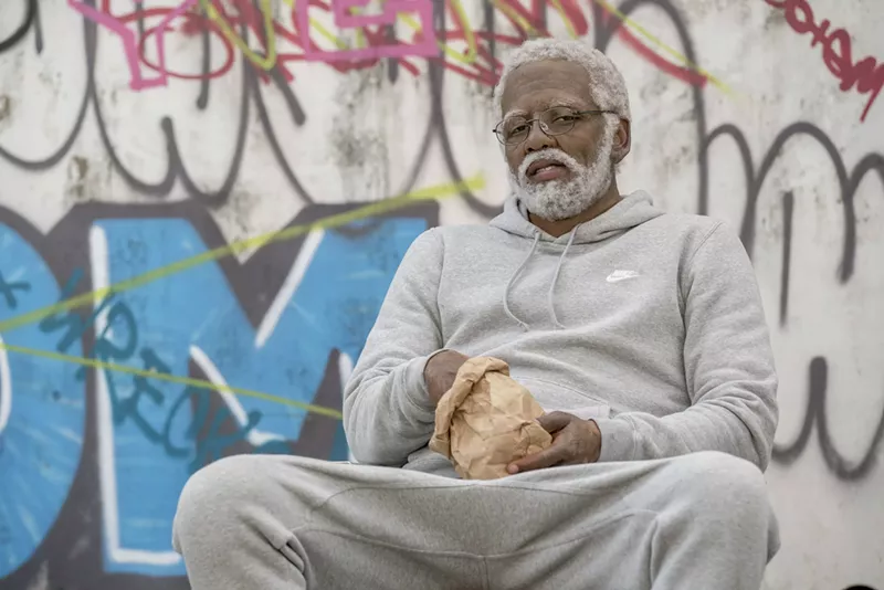 Image: NBA star Kyrie Irving plays the title character in Uncle Drew, Charles Stone III's goofy and gimmicky comedy about a streetball legend who rounds up his old buddies to play in a tournament game at the court where they got their start.