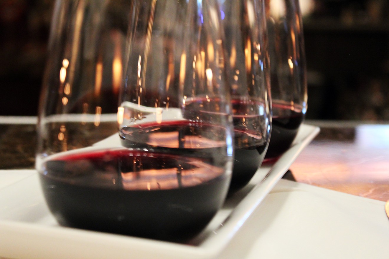Take flight with a wine sampler.