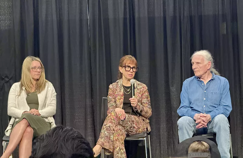 Image: Molly Sullan, Stacy Fischer, and Jim Grigsby from the CU Denver Center for Psychedelic Research discuss their projects