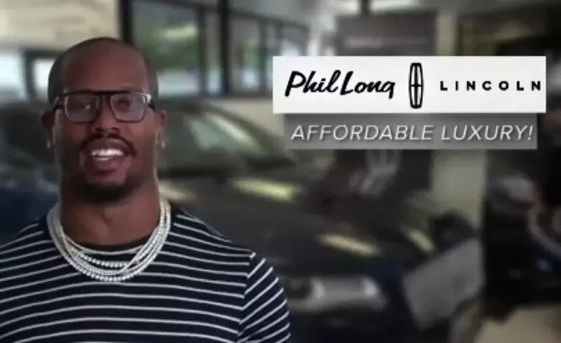 Image: A screen capture from a 2016 commercial for Phil Long Lincoln starring Von Miller.