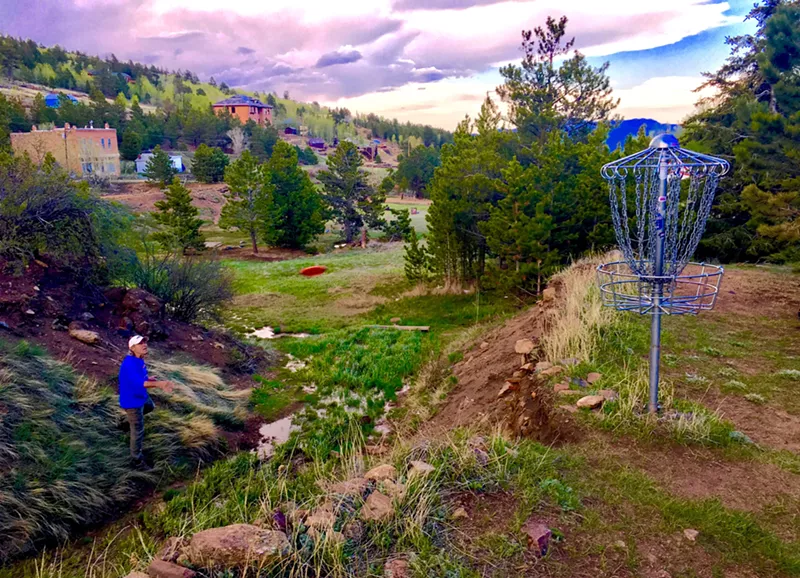 Image: Brian O'Donnell on the course at Ghost Town Disc Golf.