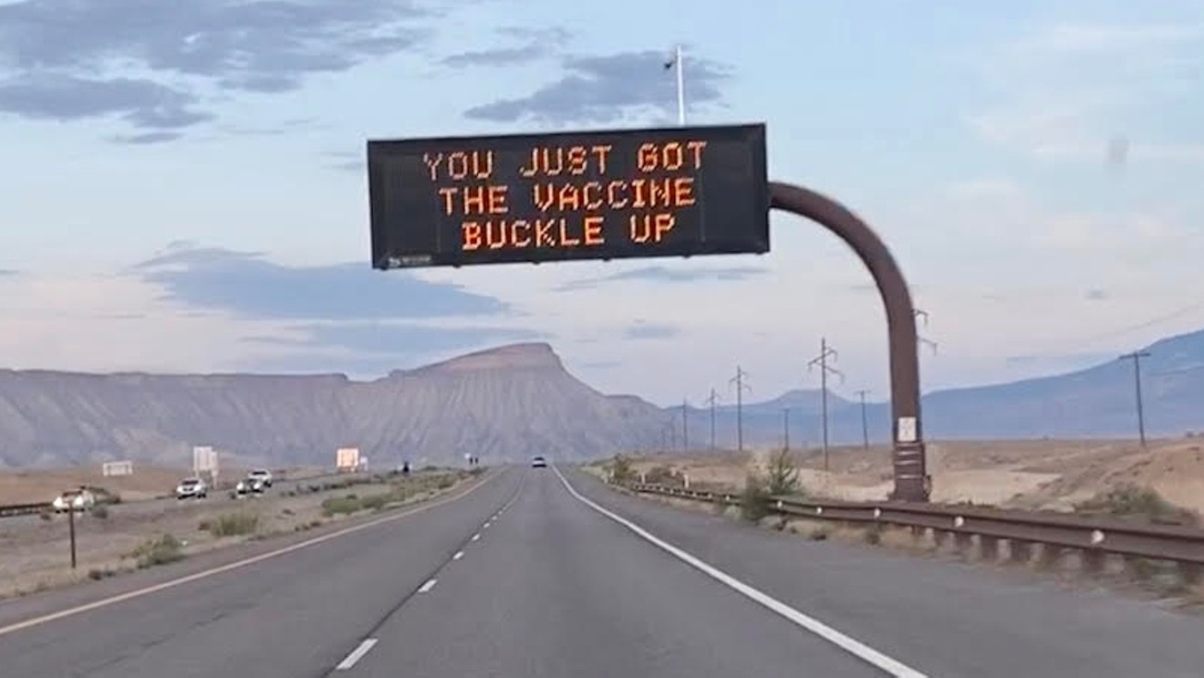 The highway sign at the center of a video posted on the God's Underground YouTube channel.