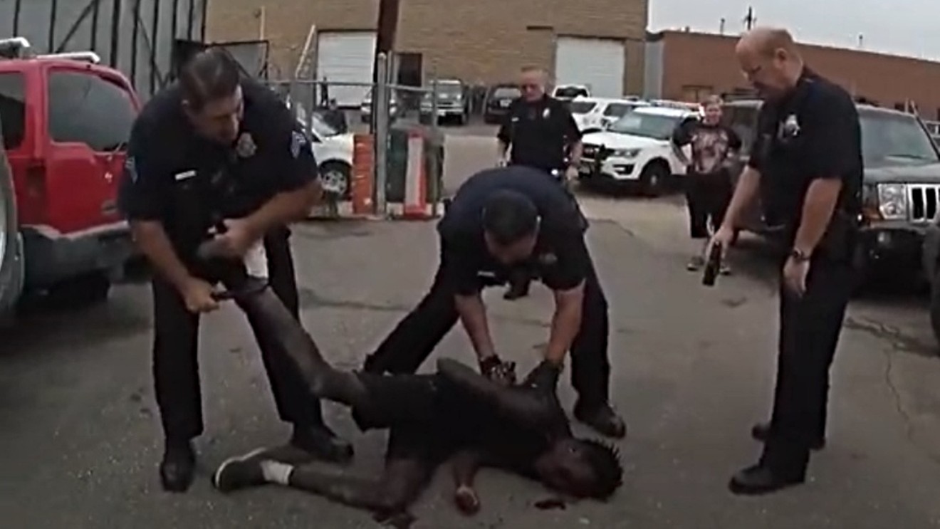 Body-worn camera footage of Denver Police officers surrounding Malow Mayek, seventeen, on August 22, 2018.