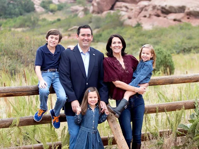 Image: Jenna and Walker Stapleton with their children during 2018 gubernatorial campaign.