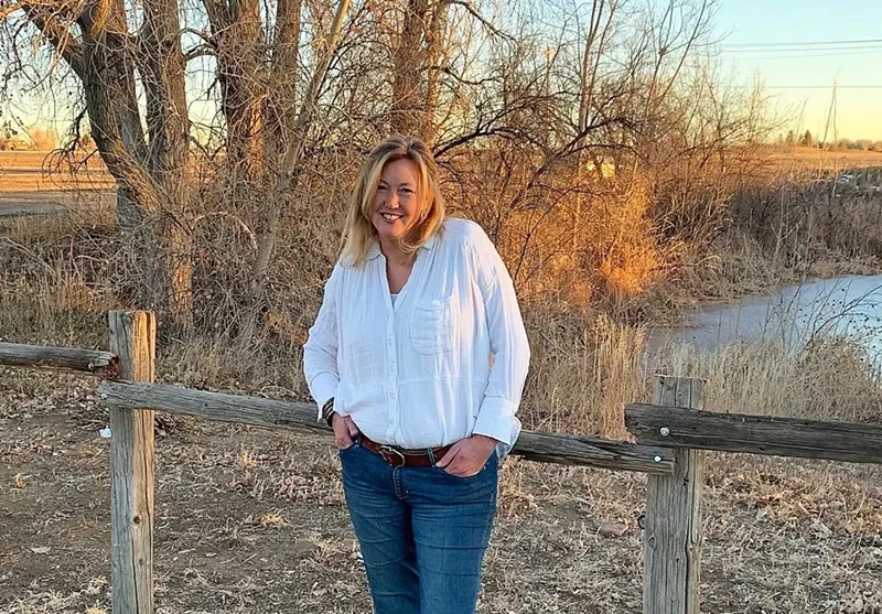 Image: Jennifer Gray poses by the pond on her venue.