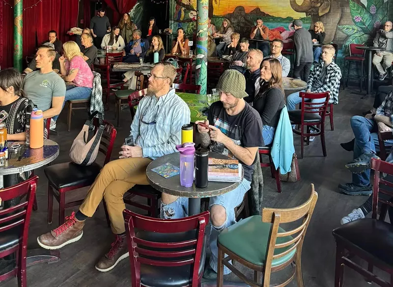 Image: Crowd of people inside Mercury cafe in Denver
