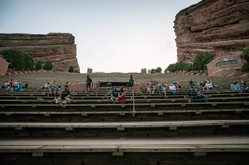 Image: The sold-out crowd at Nathaniel Rateliff's first of five 2020 Red Rocks shows.