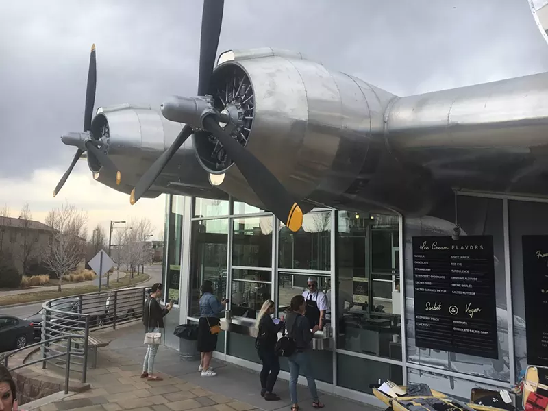 Image: A new landmark for Denver: the plane at Constellation Ice Cream.
