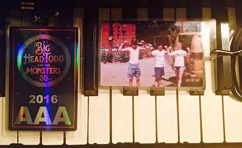 Image: Credentials for Big Head Todd and the Monsters' New Year's Eve show included a photo of the band on its first tour, in 1987.