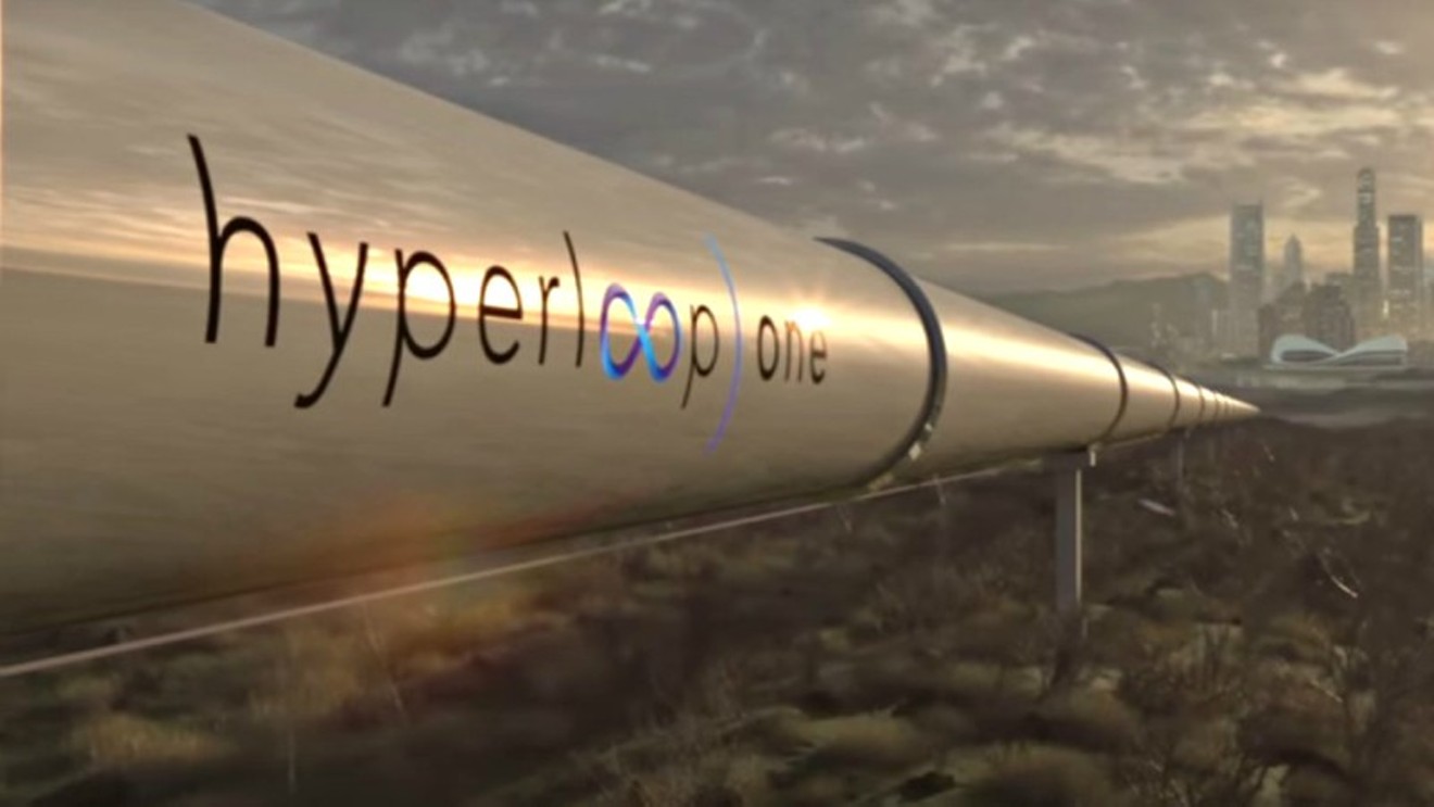 A graphic depiction of a Hyperloop One system.