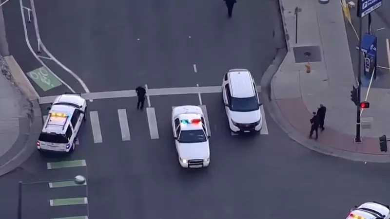 Image: An overhead look at the intersection of 21st and Lawrence.