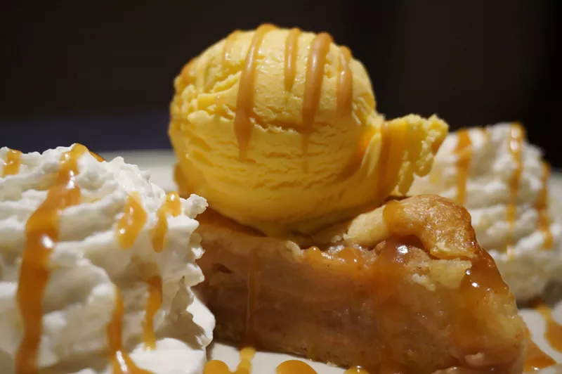 Image: Pastry chef Joy Williams made two pie toppings in one with her cheddar ice cream.