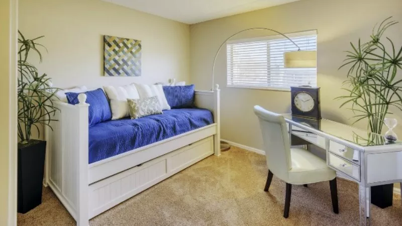 Image: Inside a one-bedroom apartment currently for rent in Aurora.