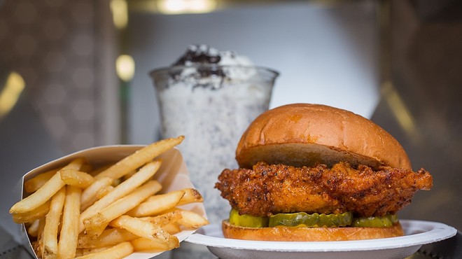 a fried chicken sandwich and fries