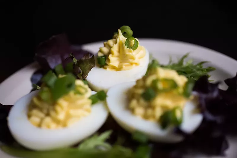 Image: The classic deviled egg is a near-perfect appetizer, but Denver chefs are going a step beyond.