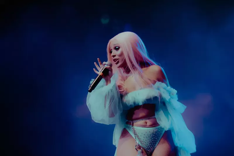Image: Doja Cat opening for Tyga on Saturday, February 29, 2020, during KS107.5's sold-out Snow Show at the Fillmore Auditorium.