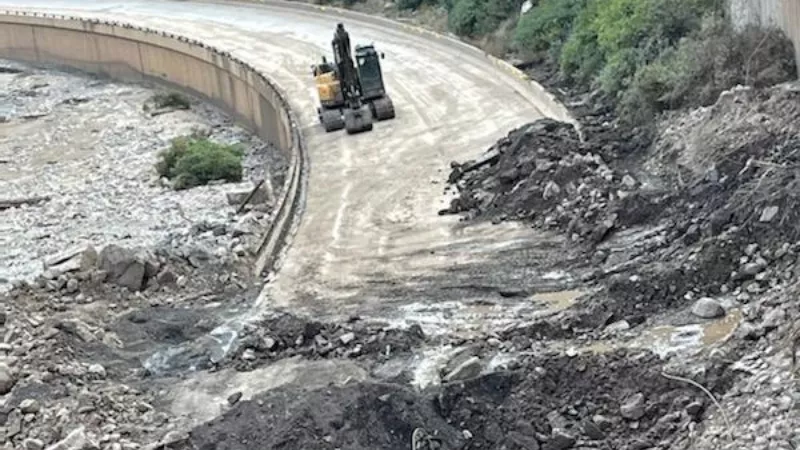 Image: Debris covering portions of Interstate 70 in Glenwood Canyon makes it difficult for the Colorado Department of Transportation to assess the level of damage to the roadway and bridges.