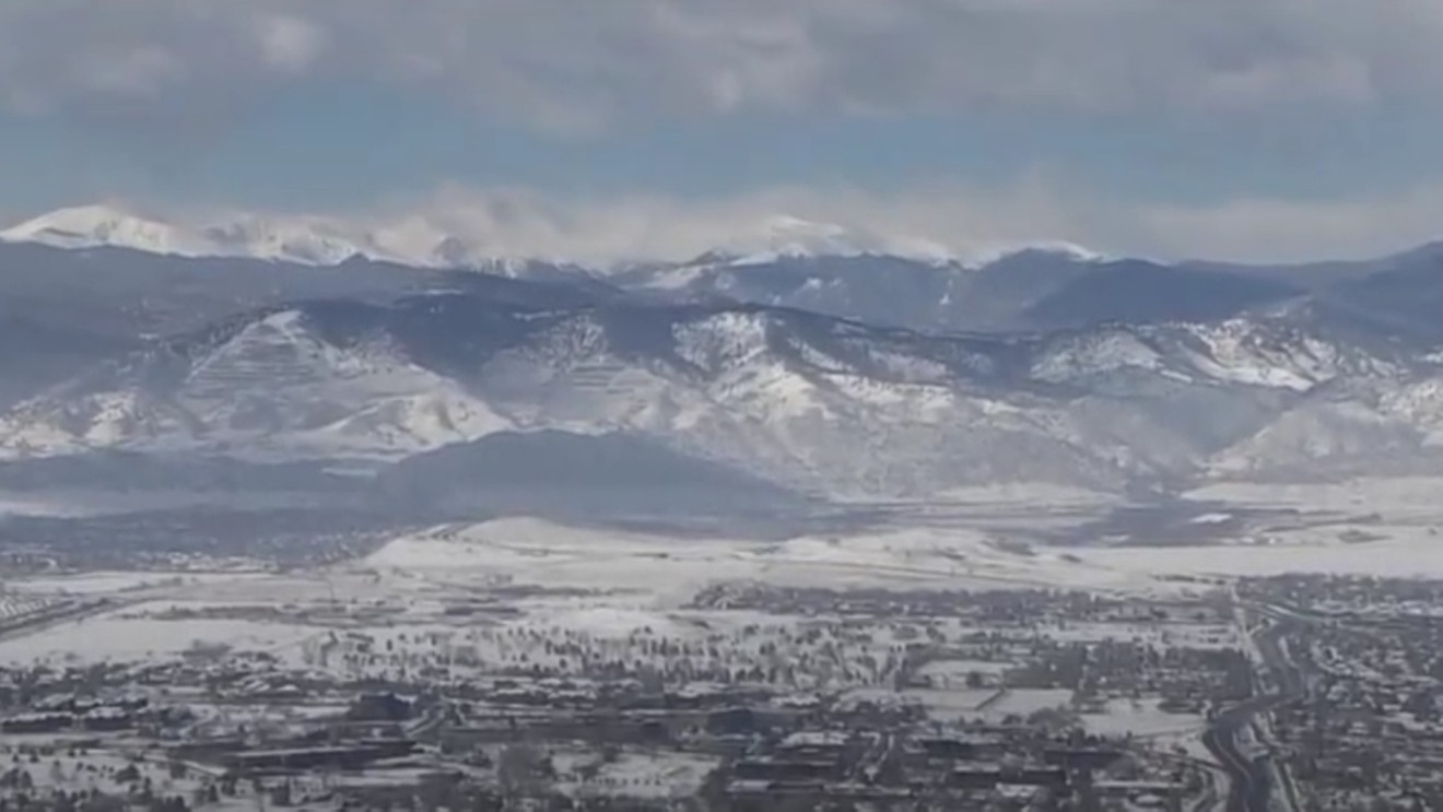 This snowy February shot of the Front Range serves as a preview for what's predicted to be a massive storm set to hit the area.