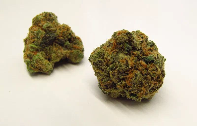 Image: Round dark-green marijuana buds