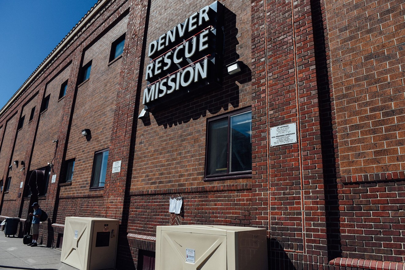 A few of the storage lockers, located next to the Denver Rescue Mission on Park Avenue West