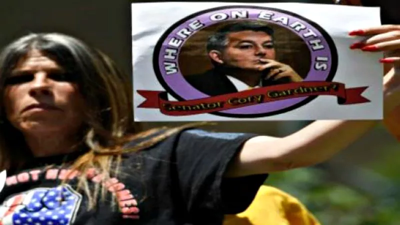 Image: Dawn Russell's case involving a January protest against Senator Cory Gardner was dismissed.