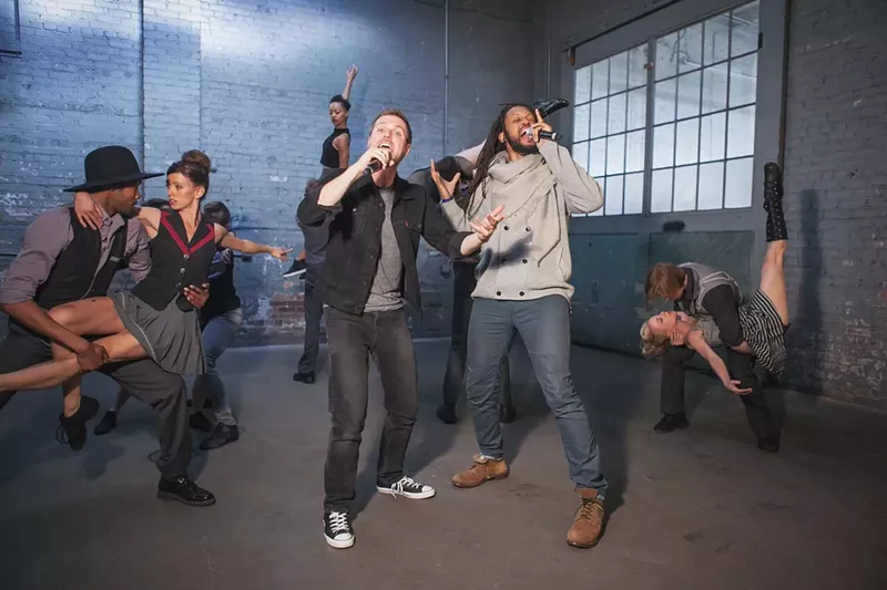 Image: The Flobots and Wonderbound in rehearsal.