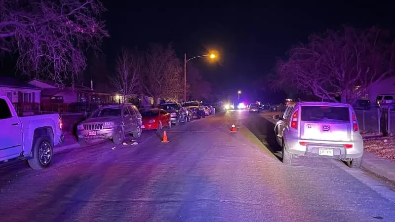 Image: The scene following a fatal shooting on the 7900 block of Hollywood Street in Commerce City early on December 4.