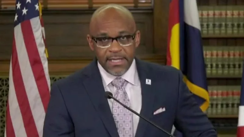 Image: Denver Mayor Michael Hancock during the November 23 press conference about the new mask-and-vax orders in the greater metro area.