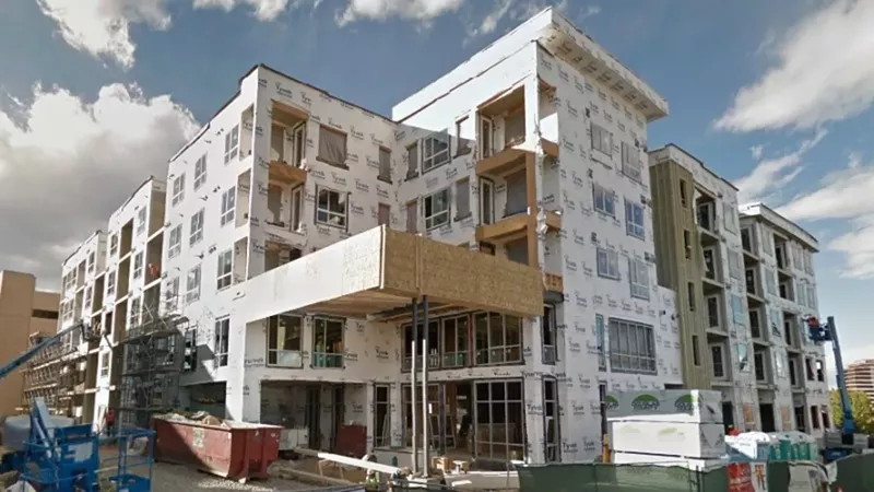 Image: A Denver apartment complex under construction circa 2017.
