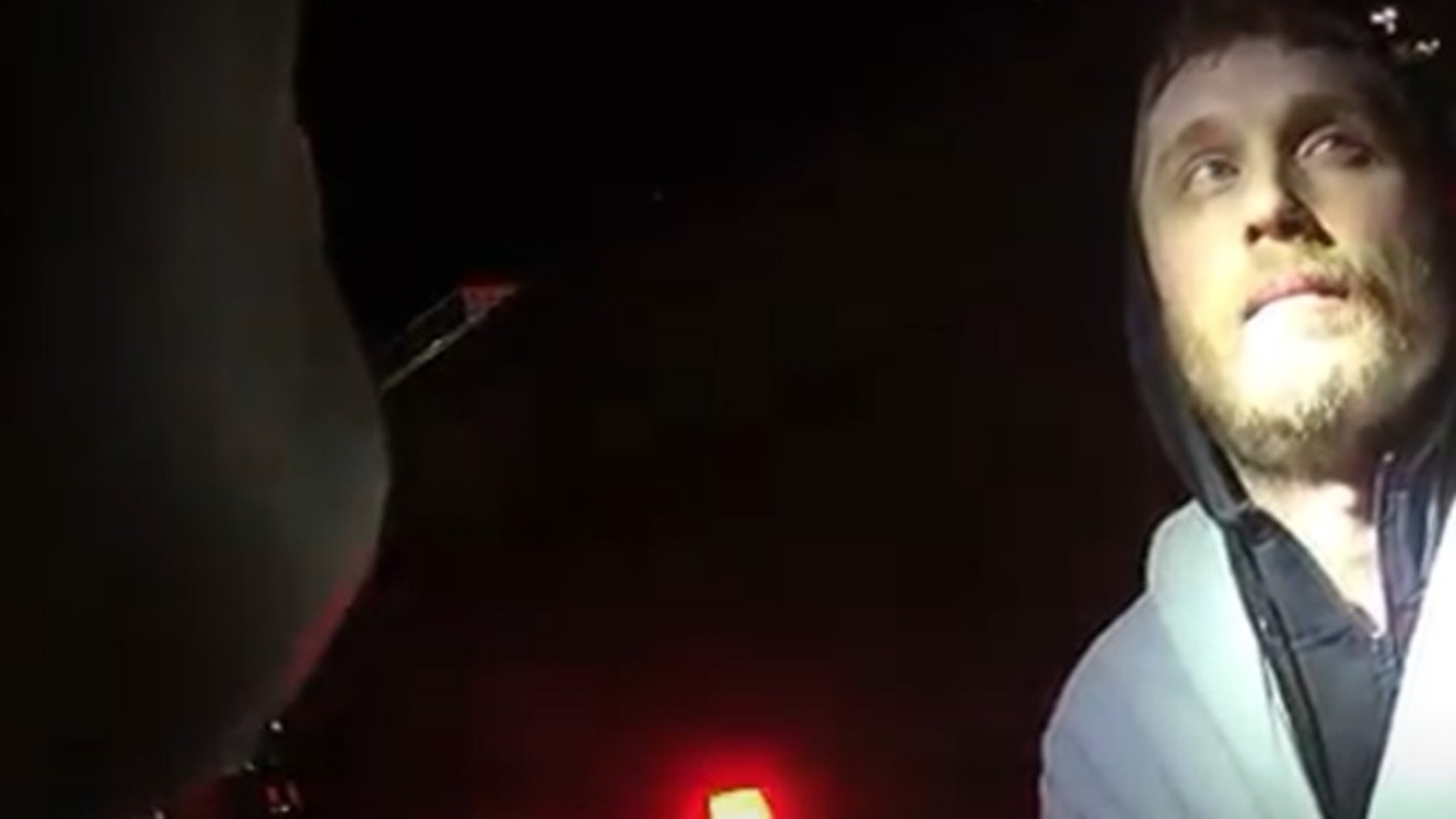 A screen capture of body-worn-camera video from the April 7 arrest of Derrick Groves.