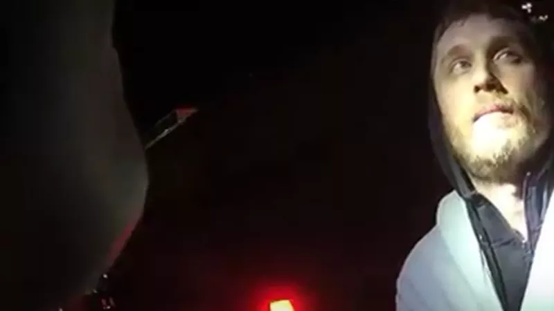 Image: A screen capture of body-worn-camera video from the April 7 arrest of Derrick Groves.
