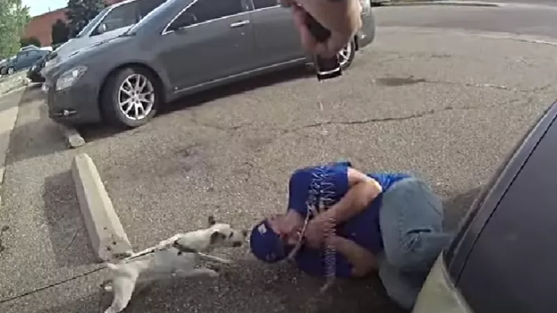 Image: Jon Siers after being tased by a Loveland Police officer in June 2020, as captured by a body-worn camera.