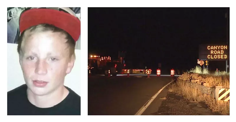 Image: The photo of Ryan Millsap included with his online obituary, and the 2018 shooting scene.