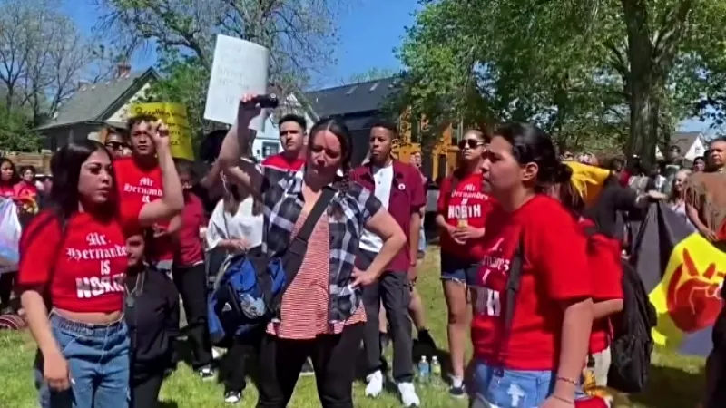 Image: A scene from the May 13 protest on behalf of Tim Hernández.