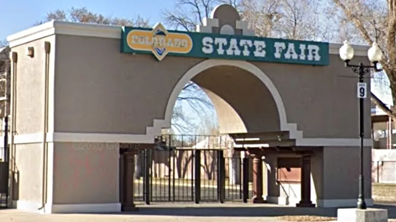 Image: The entrance to the Colorado State Fairgrounds in Pueblo.
