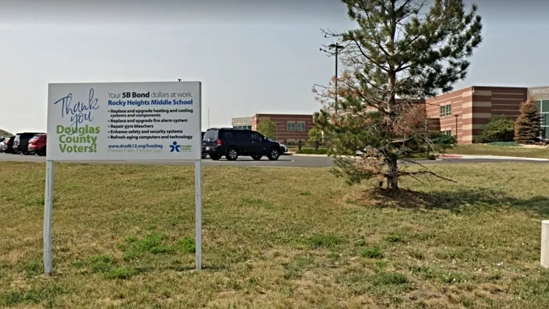 Image: Rocky Heights Middle School in Lone Tree is one of two Douglas County K-12 schools with a newly reported COVID-19 outbreak.