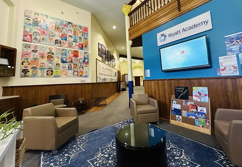 Image: A waiting area inside Wyatt Academy in Denver, Colorado.