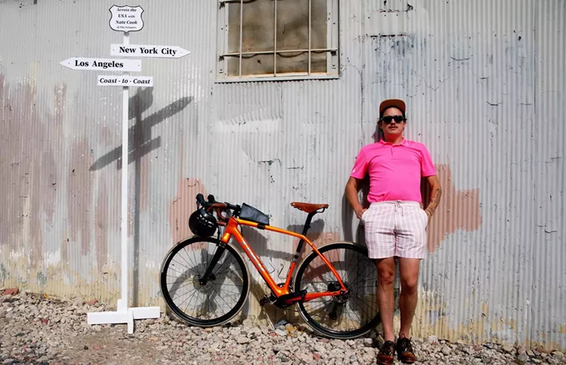 Image: Yawpers frontman Nate Cook is cycling 3,600 miles over two months, starting July 4.