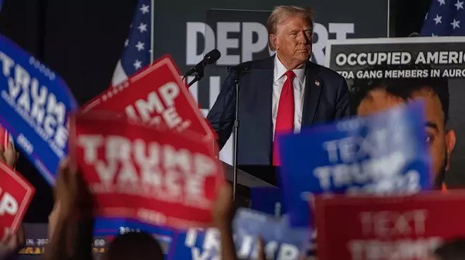 Trump on stage at rally