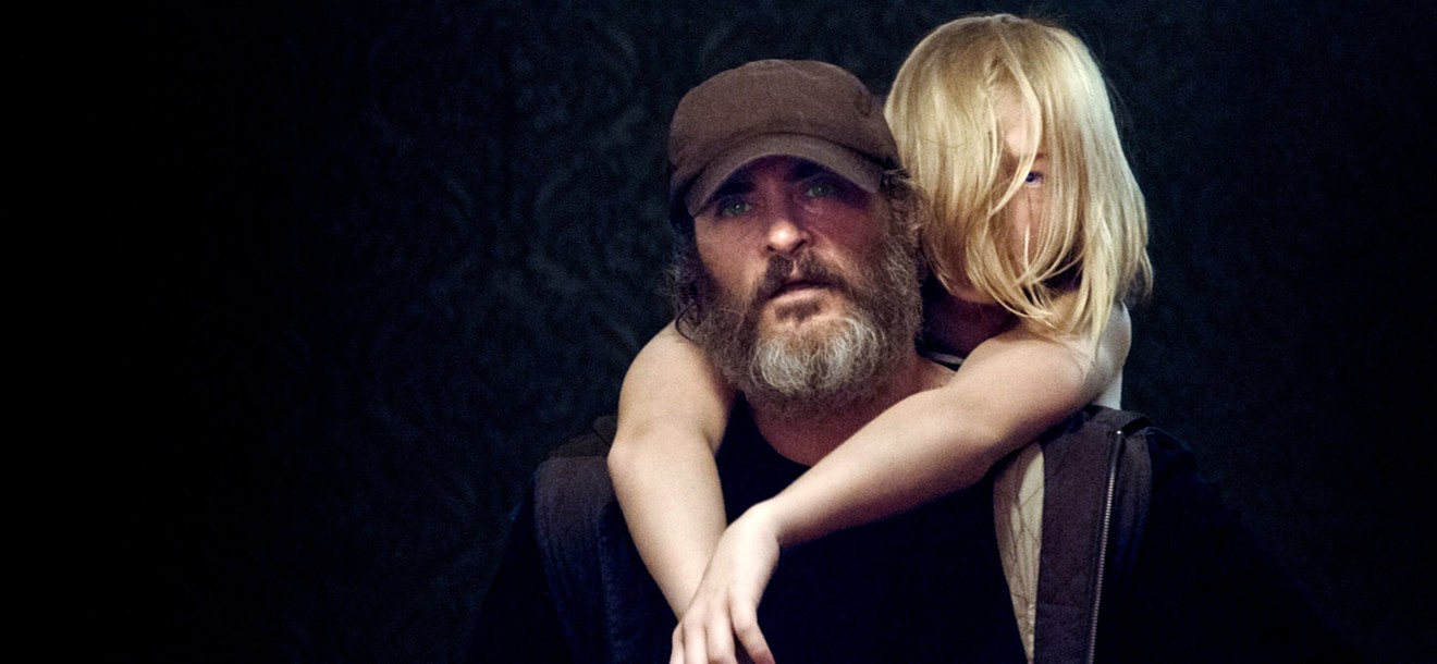 Joaquin Phoenix (left) and Ekaterina Samsonov appear in You Were Never Really Here, Lynne Ramsay's film about a former soldier and law enforcement official who is hounded by visions of the people he couldn’t save along the way.