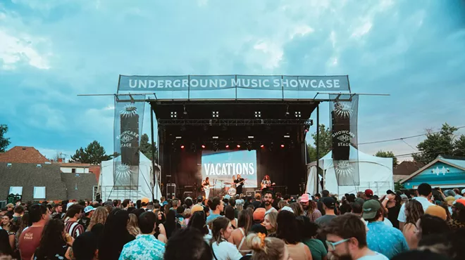 crowd at the underground music showcase in denver